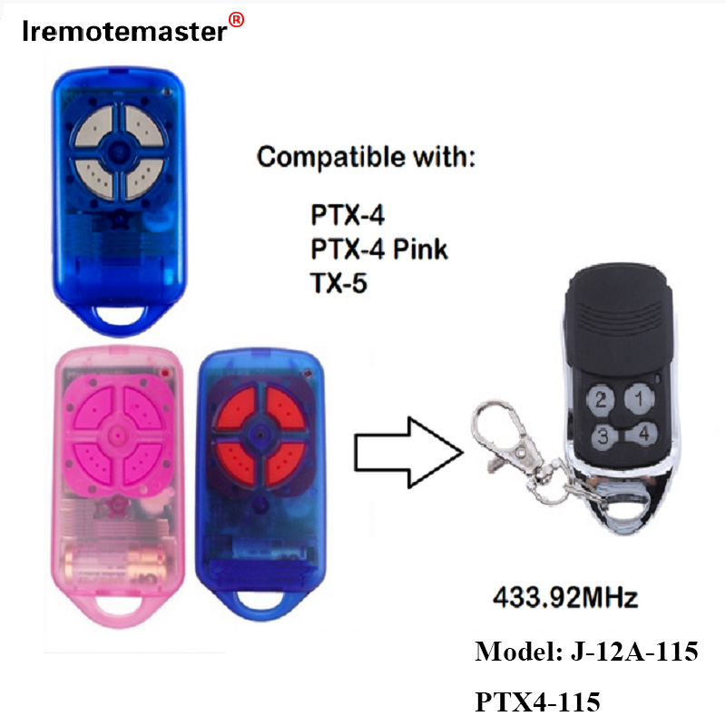 PTX4 433.92 MHz ગેટ ગેરેજ ડોર રિમોટ કંટ્રોલ રોલિંગ કોડ માટે